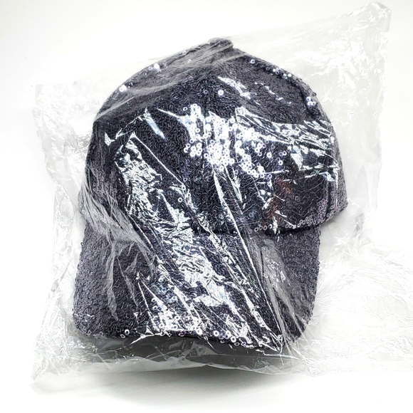 Gray Sequin Baseball Cap NIB - Picture 7 of 8